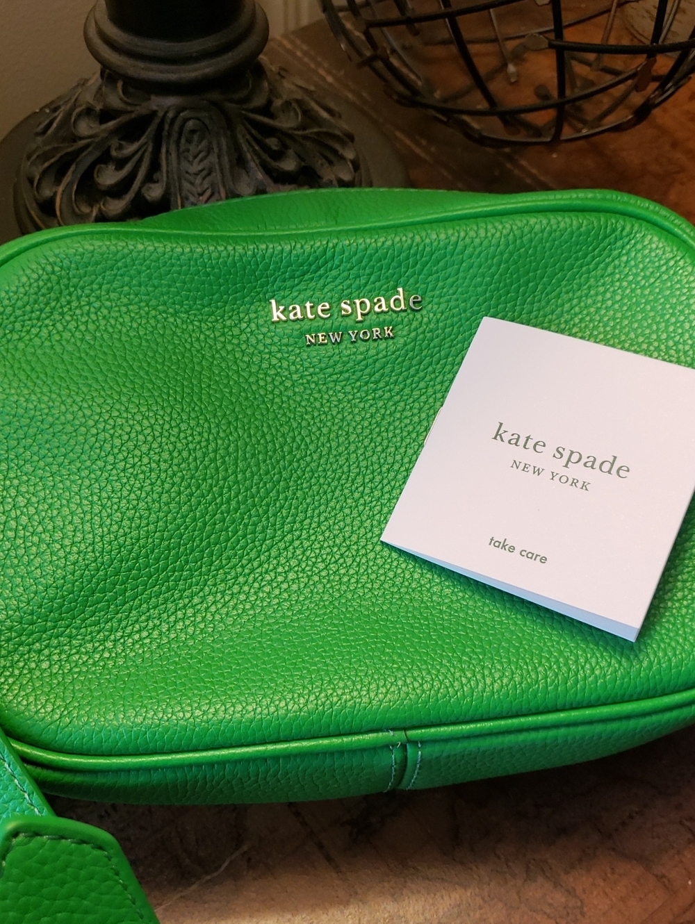 🔥🔥🔥kate spade Green Pebbled Leather Crossbody Bag with Gold Hardware - Picture 9 of 9